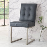 Bentley Designs dining chair mottled black faux leather, imported from the UK