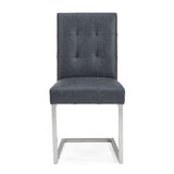 Bentley Designs dining chair mottled black faux leather, imported from the UK