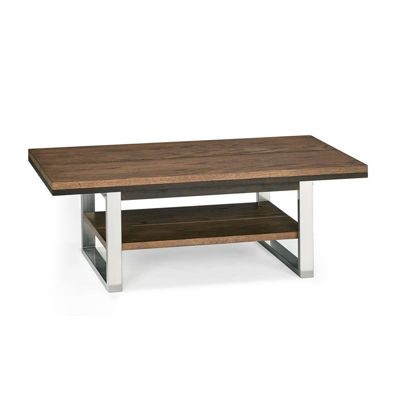Bentley Designs Tivoli dark oak coffee table brushed nickel frame, UK version