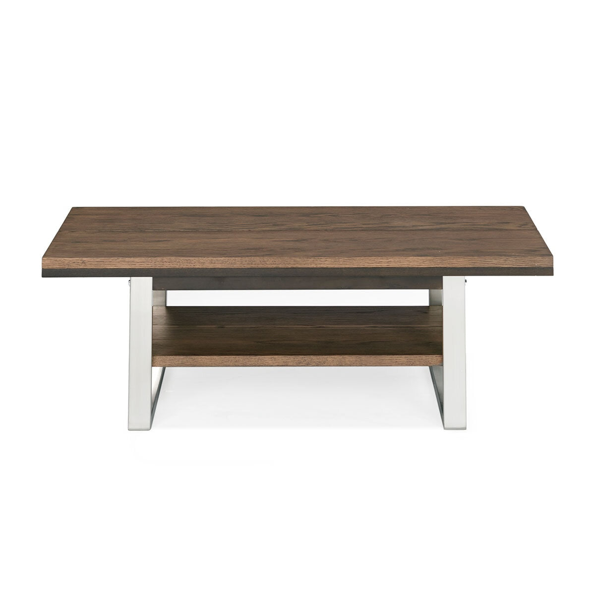 Bentley Designs Tivoli dark oak coffee table brushed nickel frame, UK version