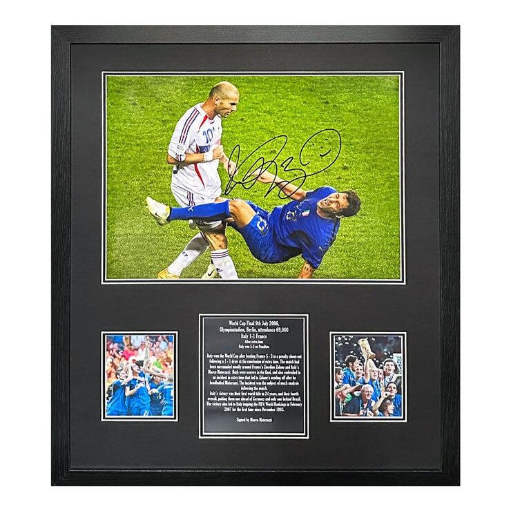 Allstarsignings Marco Materazzi signed framed photograph (British brand)