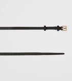 Max Mara leather slim belt with gold-tone hardware, UK version