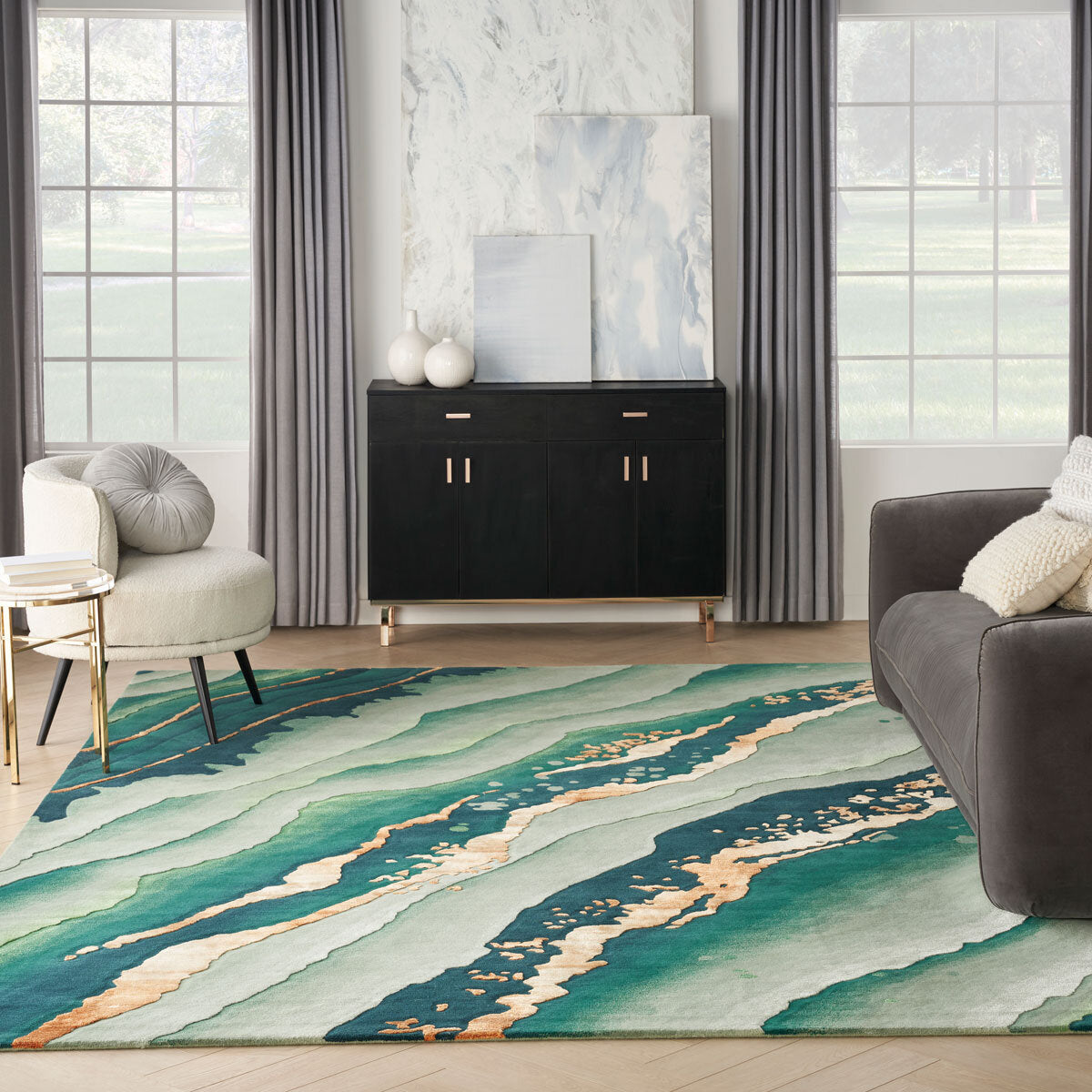 Prismatic Emerald Rug in 3 Sizes GOODS Costco UK