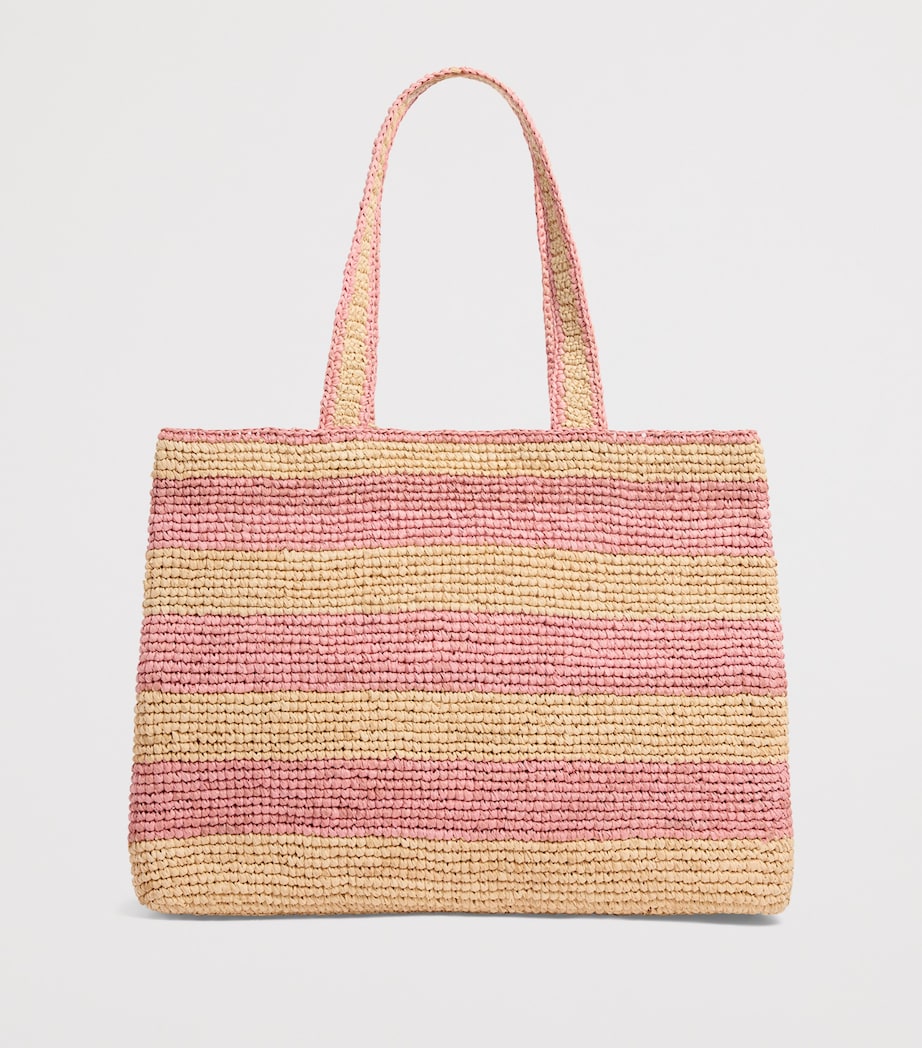 Bonpoint raffia tote bag with cherry pendant, imported from the UK