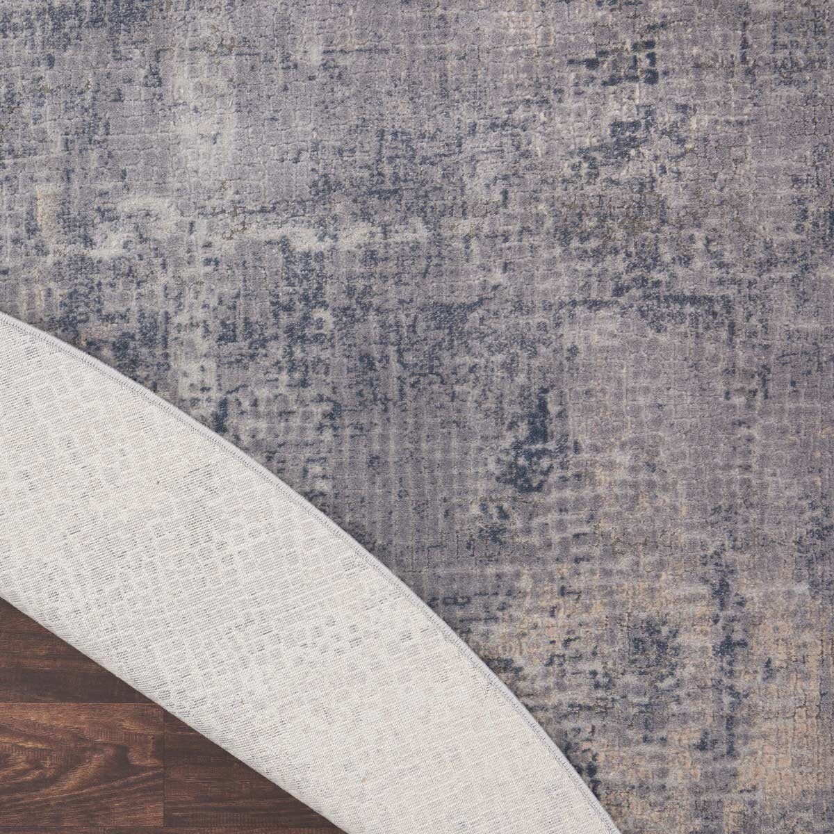 Rustic Textures Faded Blue Circle Rug, 160 cm GOODS Costco UK