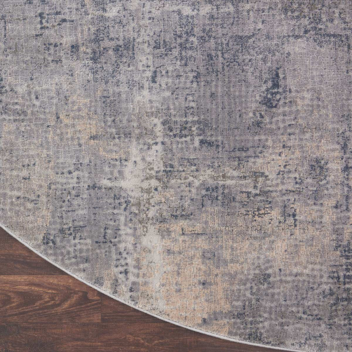 Rustic Textures Faded Blue Circle Rug, 160 cm GOODS Costco UK