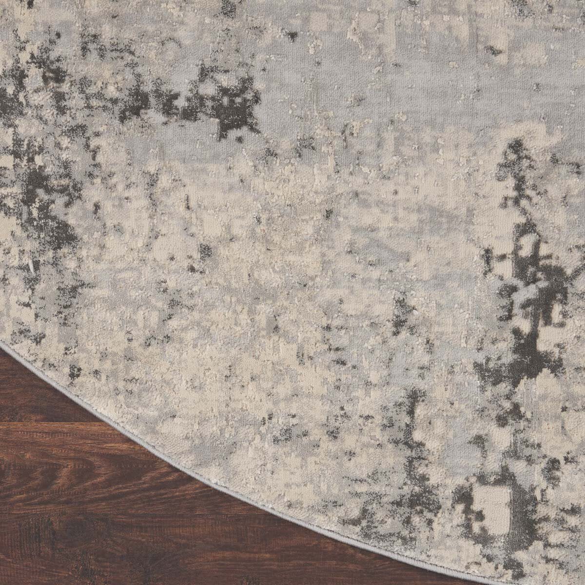 Rustic Textures Mottled Grey Circle Rug, 160 cm GOODS Costco UK