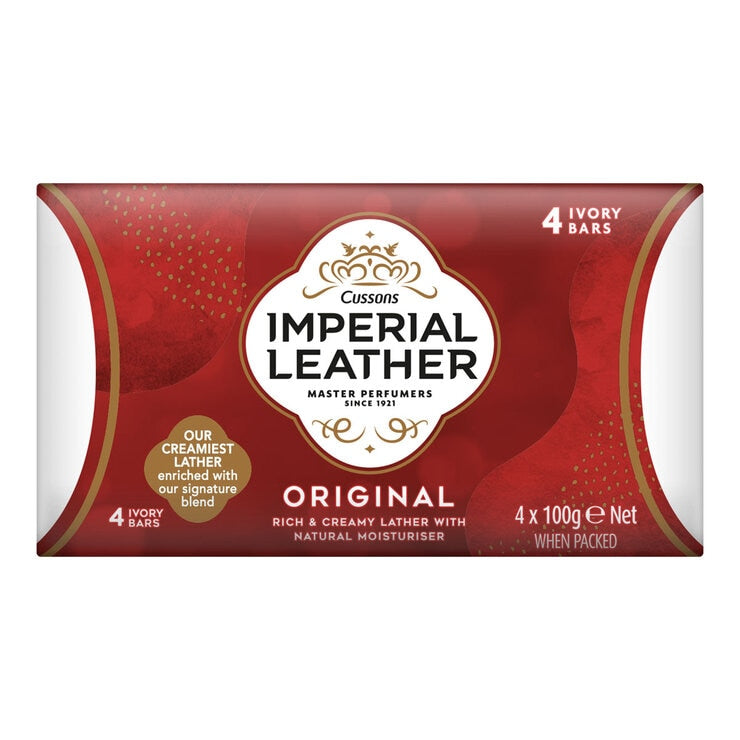 Imperial Leather Soap Bar Ivory Scent Pack of 4, imported from the UK