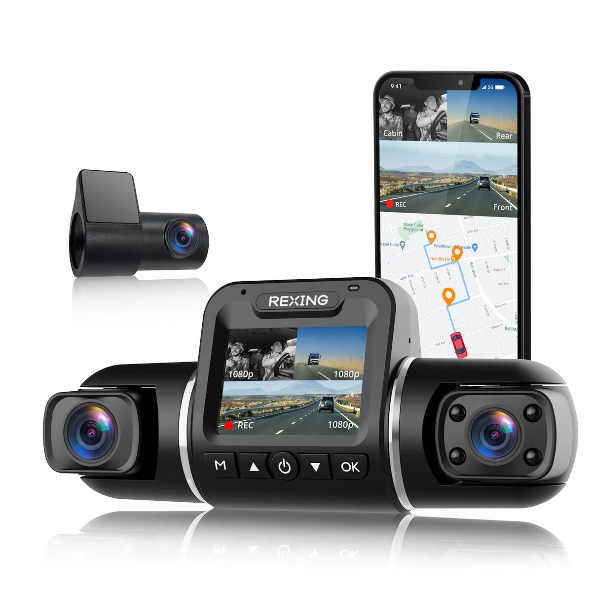 Rexing V2 Pro AI Dash Cam with 3 Channel Recording Front/Cabin/Rear GOODS Costco UK