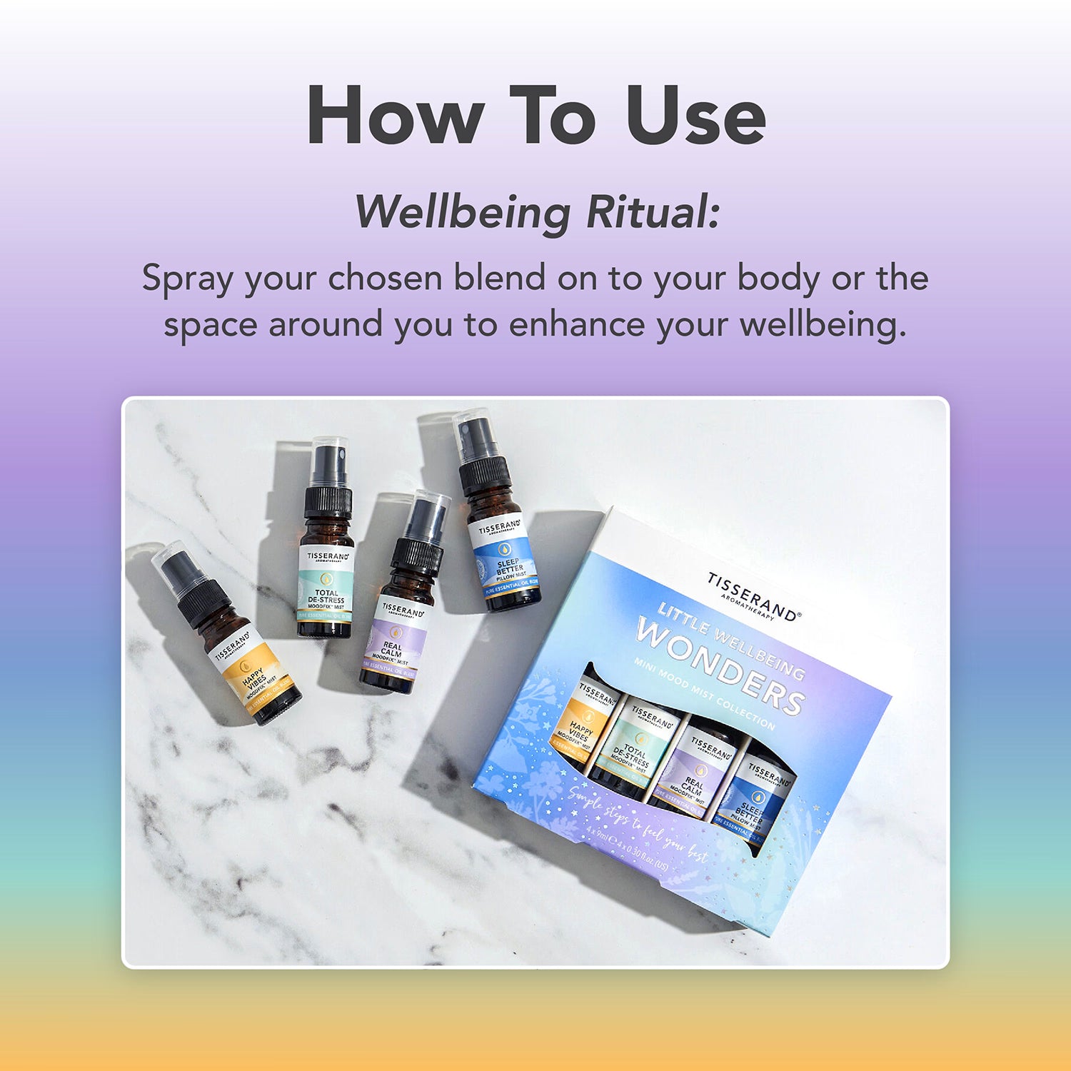 Little Wellbeing Wonders mini mist collection gift set, imported from the UK