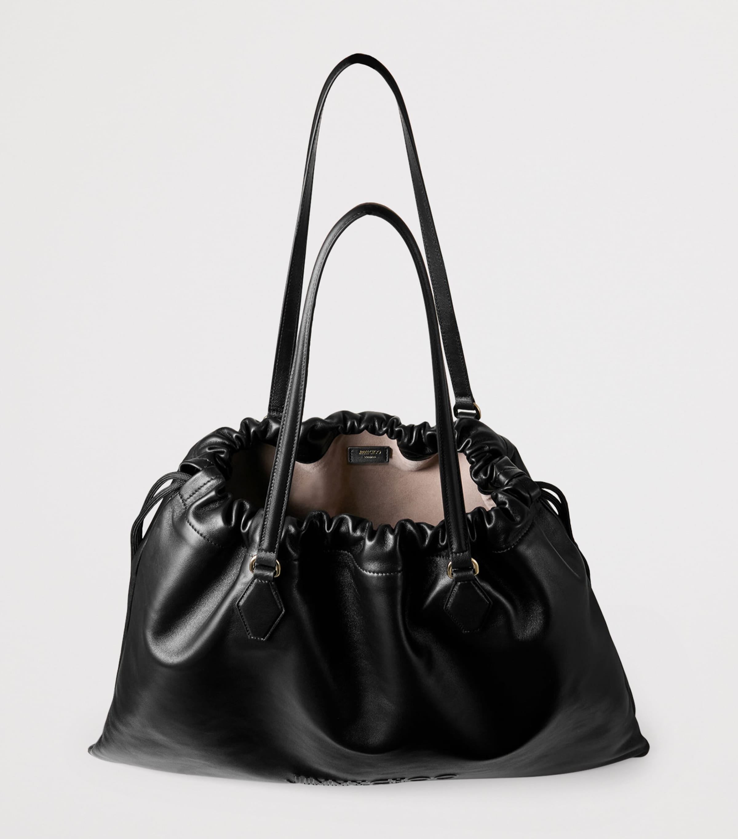 Jimmy Choo leather drawstring tote bag large - British product