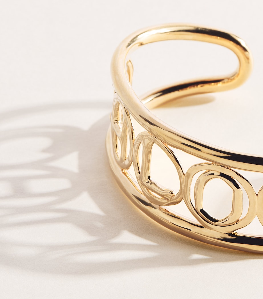 Chloé Script Cuff Bracelet in aged gold-tone brass (British brand)