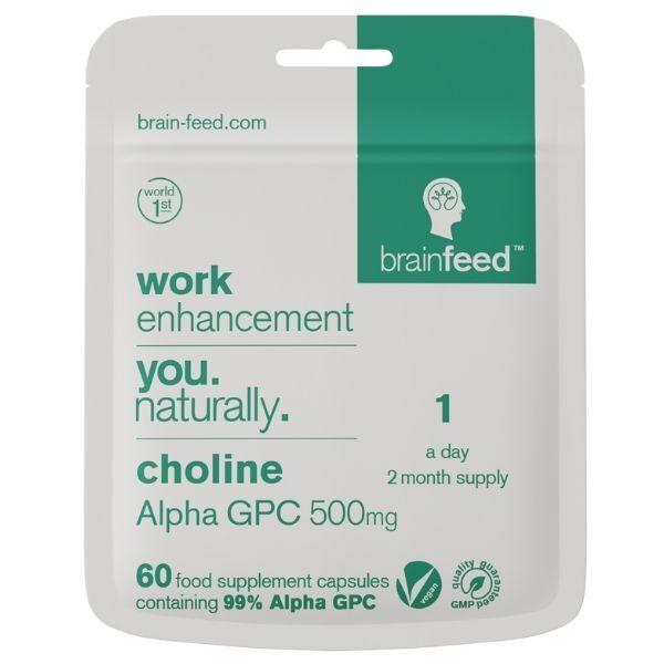 brain feed Alpha GPC choline supplement 500mg capsules - British brand