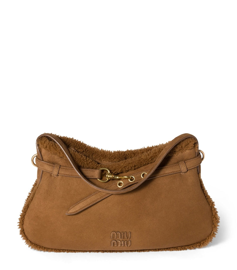 Miu Miu Aventure shoulder bag suede shearling, UK version