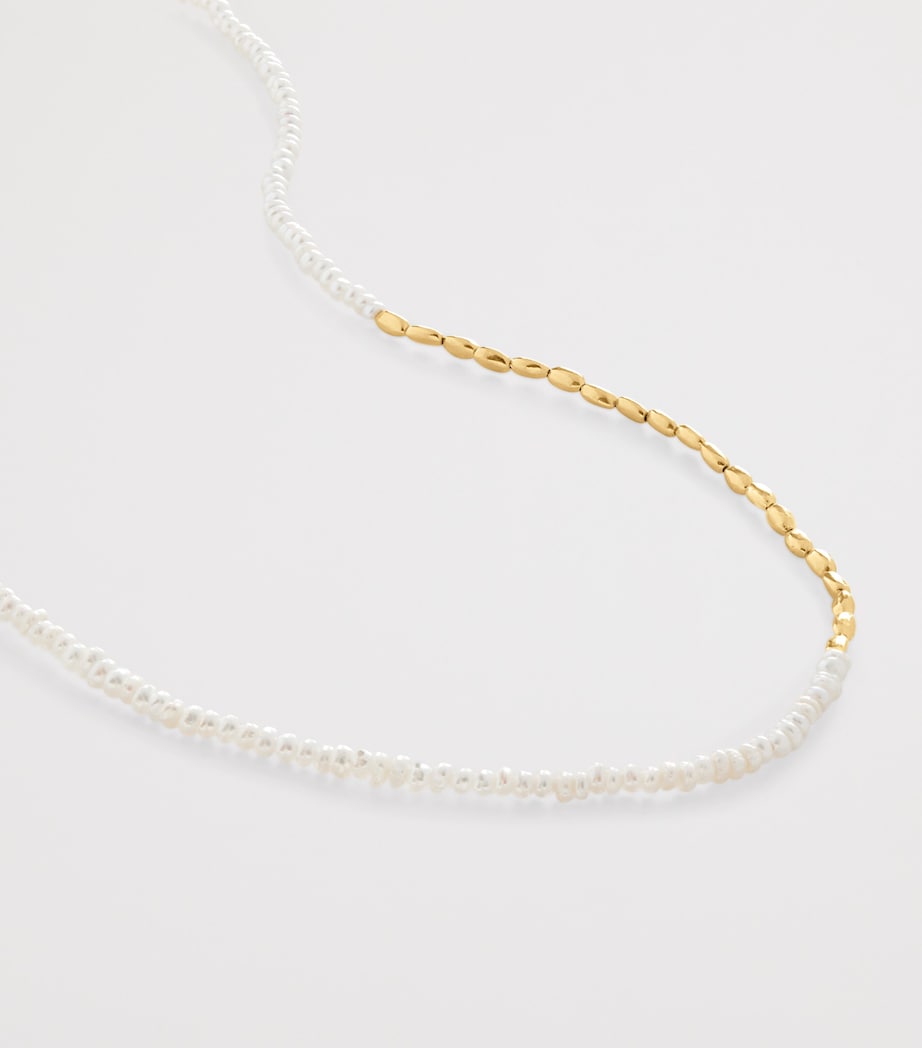 Monica Vinader gold vermeil baroque pearl necklace, UK version