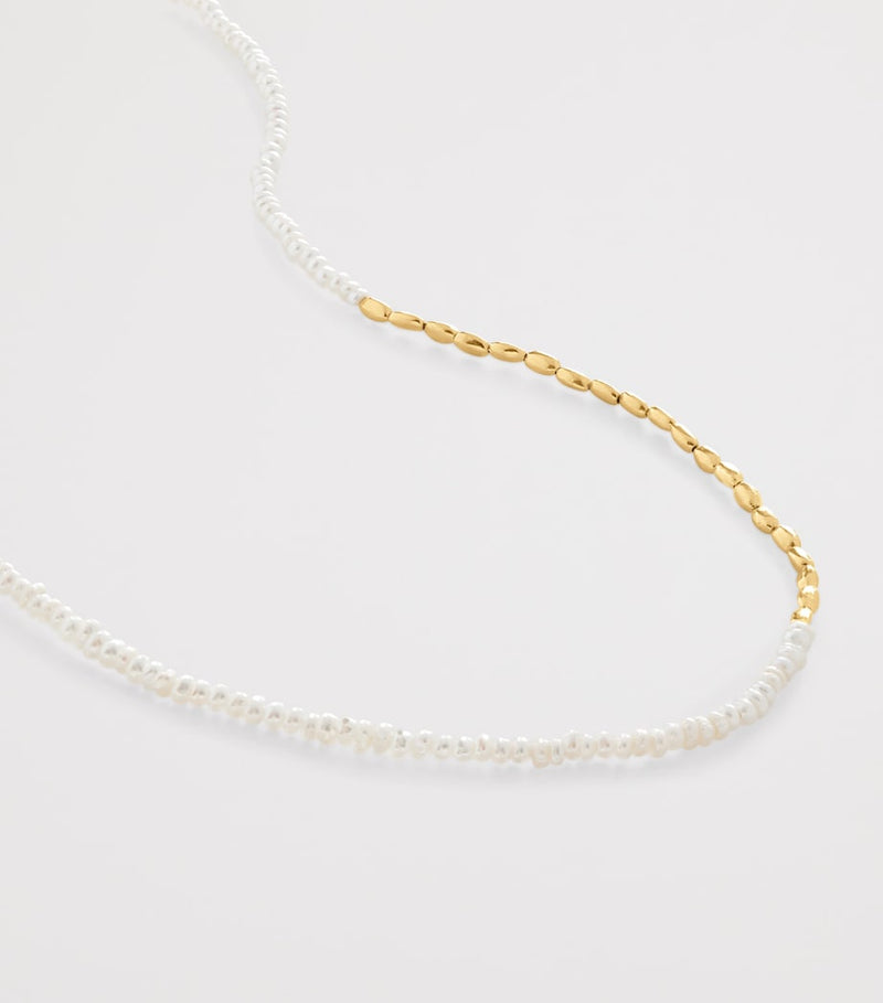 Monica Vinader gold vermeil baroque pearl necklace, UK version