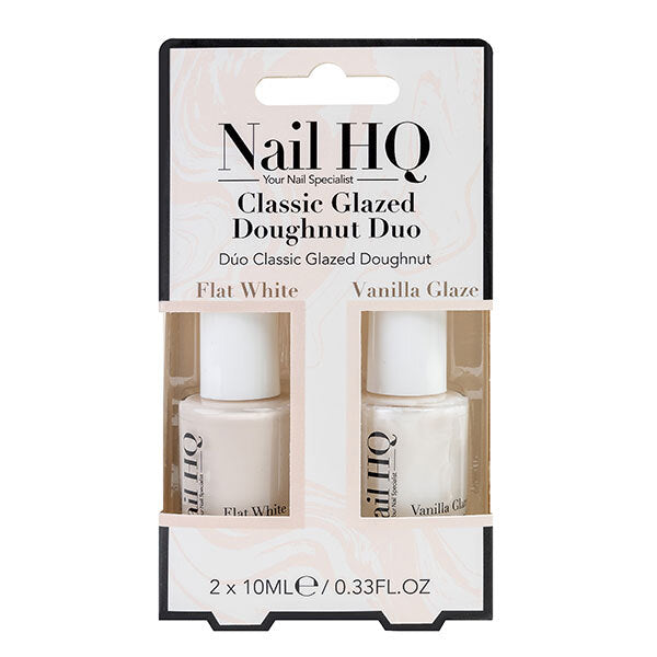 Nail HQ Nail Polish Duo Flat White Vanilla Shade, imported from the UK