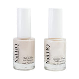 Nail HQ Nail Polish Duo Flat White Vanilla Shade, imported from the UK