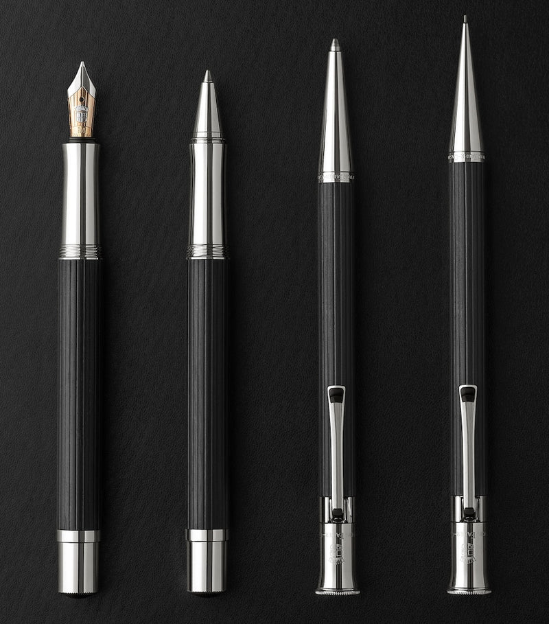 Graf von Faber-Castell ballpoint pen with wood and platinum-plated finish, UK version