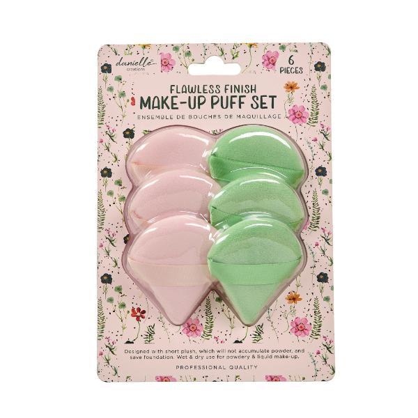 Danielle Creations painted floral makeup puffs 6-piece set (British brand)