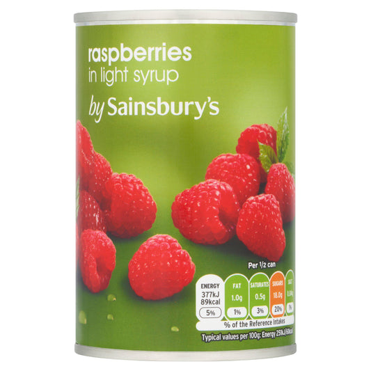 Sainsbury's Raspberries in Light Syrup 300g