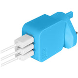 Juice Triple Mains Charger Aqua