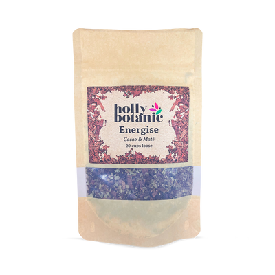 Holland & Barrett Holly Botanic Energise Tisane Dandelion Root, Chicory Root, Cacao Husk, Yerba Maté Herbal Tisane 20 Cup Loose- Buy online at McGrocer