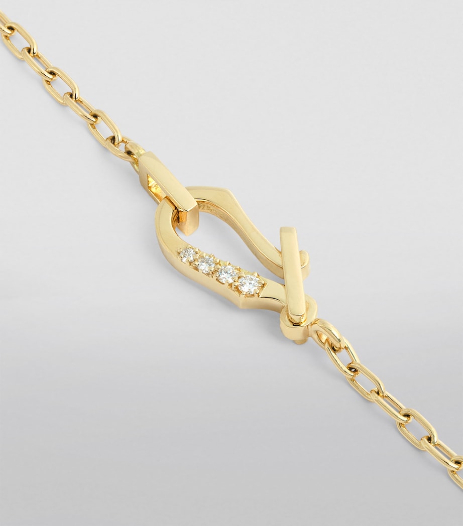 Jade Trau Lola necklace in yellow gold with diamond clasp - British product