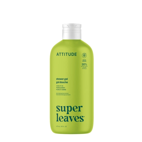 Attitude Pear & Amber shower gel 473ml, imported from the UK