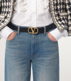 Valentino Garavani belt VLogo Signature leather 3cm, imported from the UK