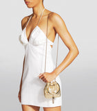 Jimmy Choo Micro Bon Bon top-handle bag metallic leather (British brand)