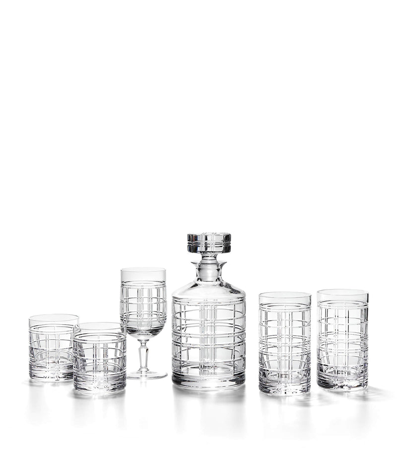 Ralph Lauren highball glasses with Hudson Plaid design, imported from the UK