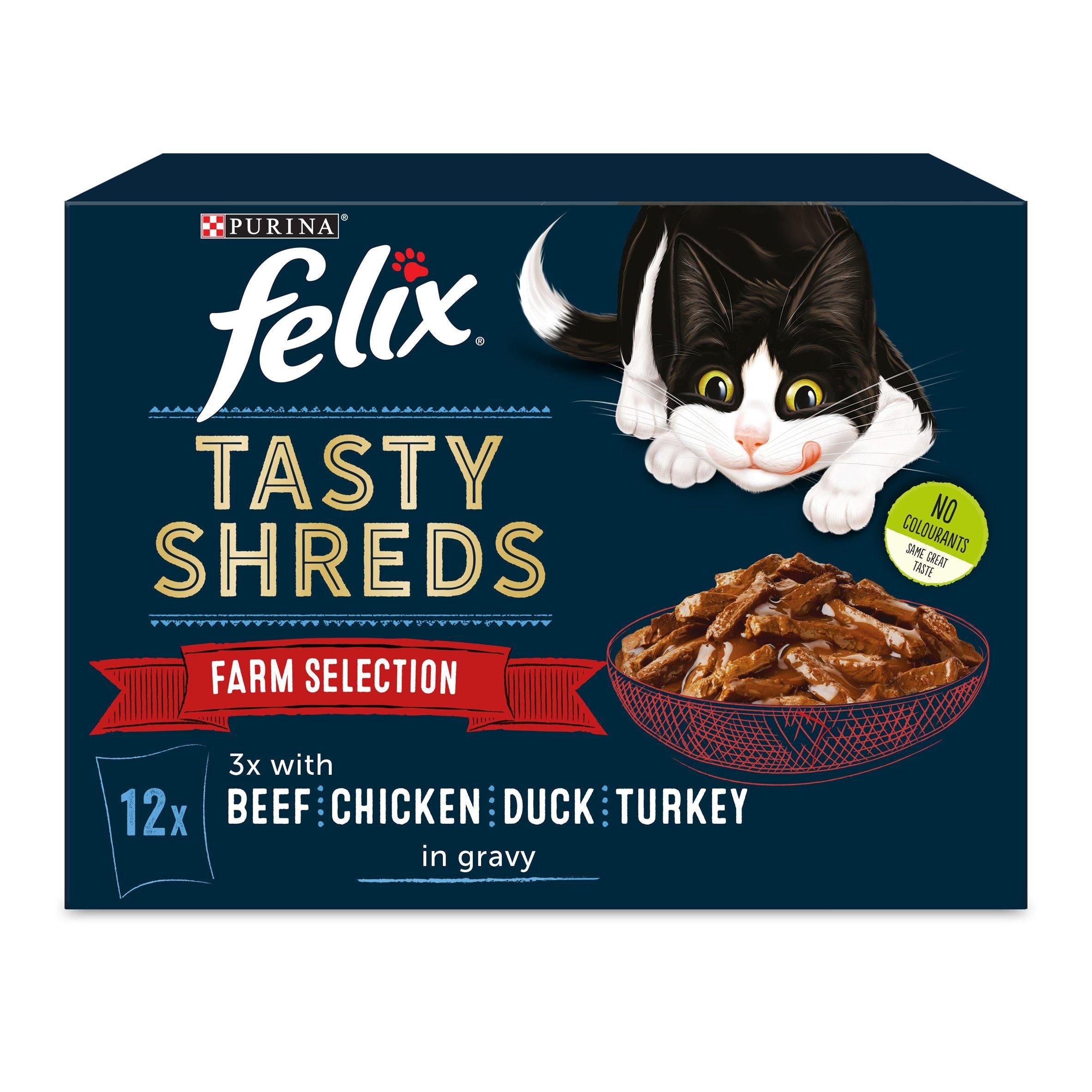 Felix Tasty Shreds Meat In Gravy 12x80g Felix Sainsburys   