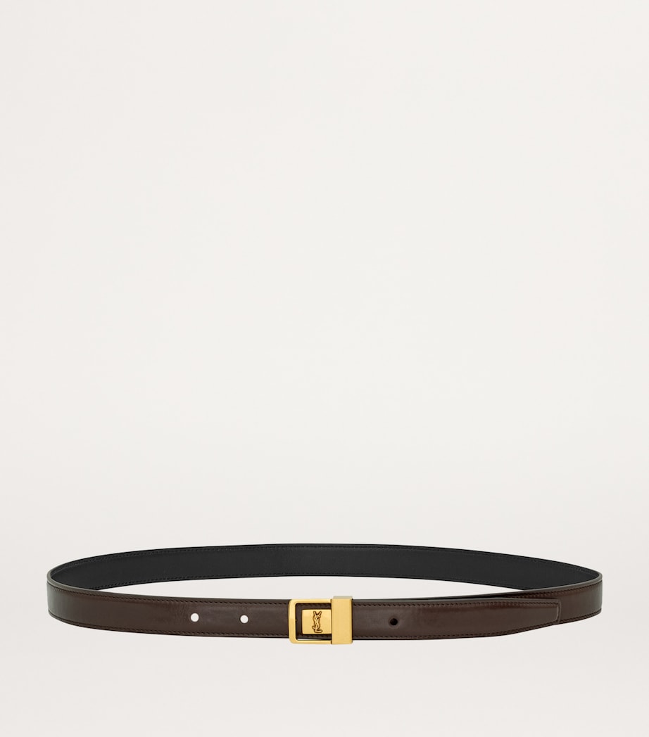 Saint Laurent calfskin leather belt with logo buckle 2cm, UK version