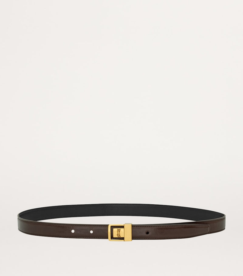 Saint Laurent calfskin leather belt with logo buckle 2cm, UK version