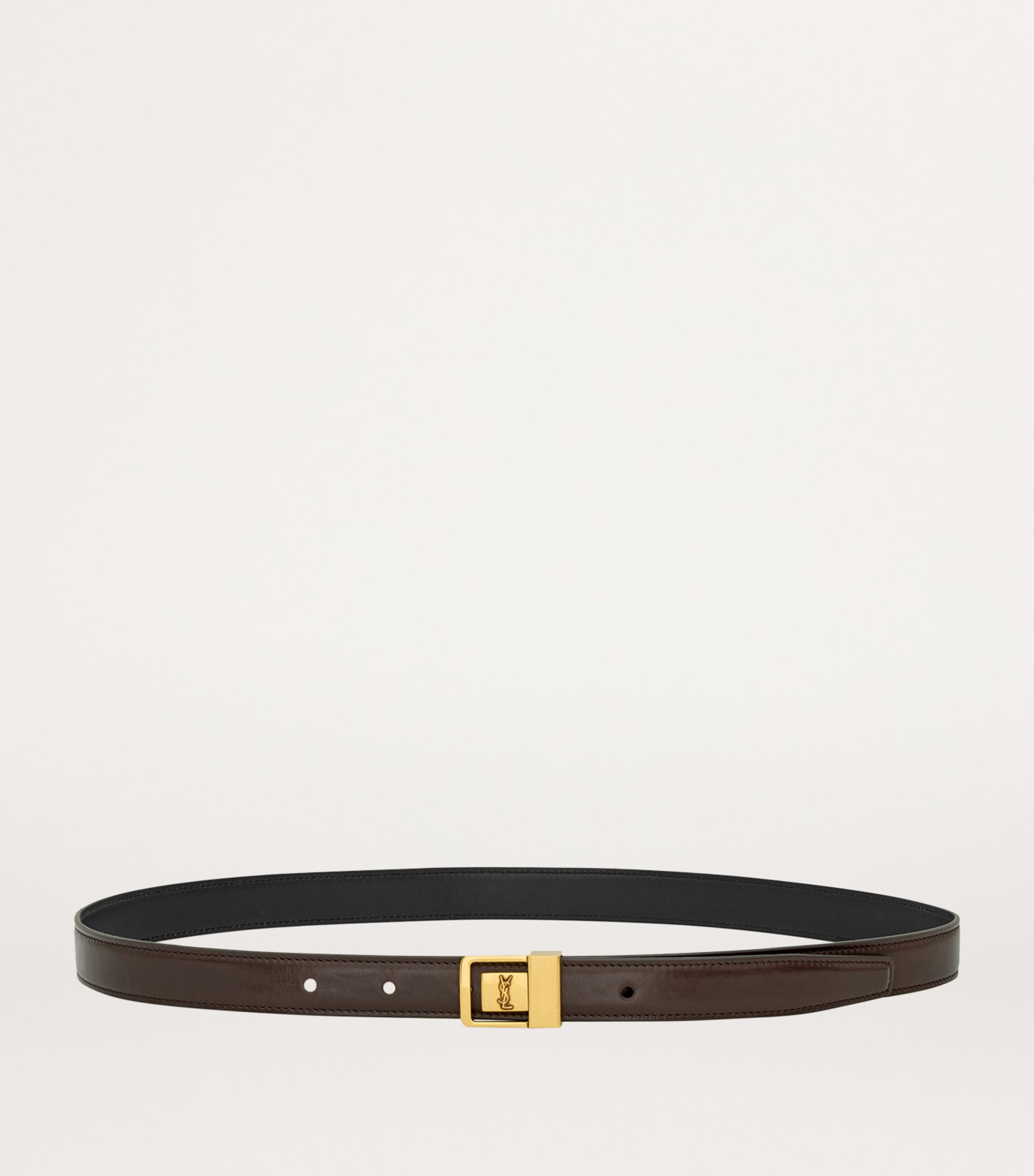 Saint Laurent calfskin leather belt with logo buckle 2cm, UK version