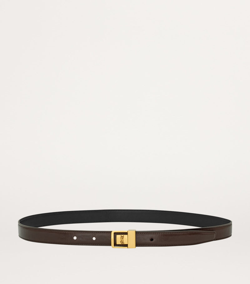 Saint Laurent calfskin leather belt with logo buckle 2cm, UK version