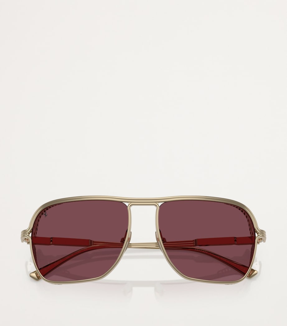 Ferrari logo-detail sunglasses titanium frame 0FH1014T (British brand)