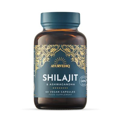 Holland & Barrett Ayurvediq Shilajit Extract & Organic Ashwagandha Capsules - 60 Vegan Capsules- Buy online at McGrocer