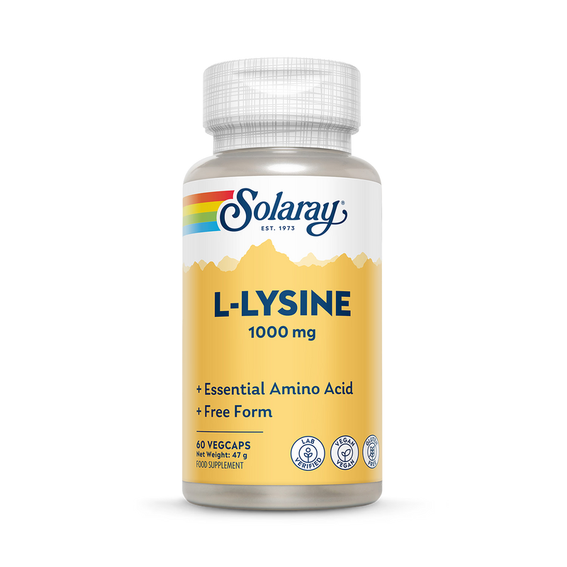 Solaray L-Lysine 1000mg 60 capsules, imported from the UK