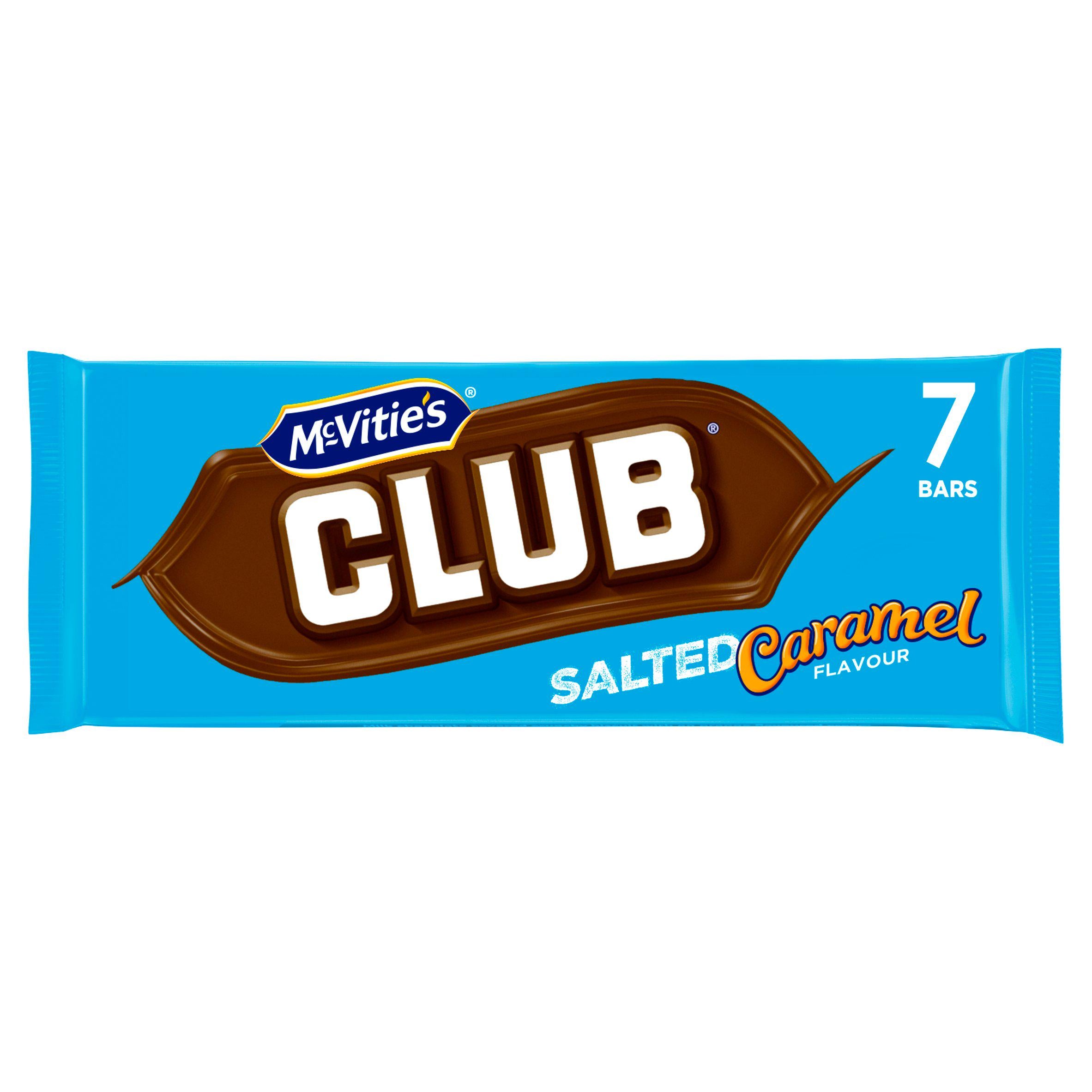 McVitie's Club Salted Caramel Flavour Chocolate Biscuit Bars x7 GOODS Sainsburys   