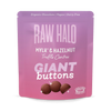 Raw Halo giant chocolate buttons Mylk & Hazelnut 90g British product