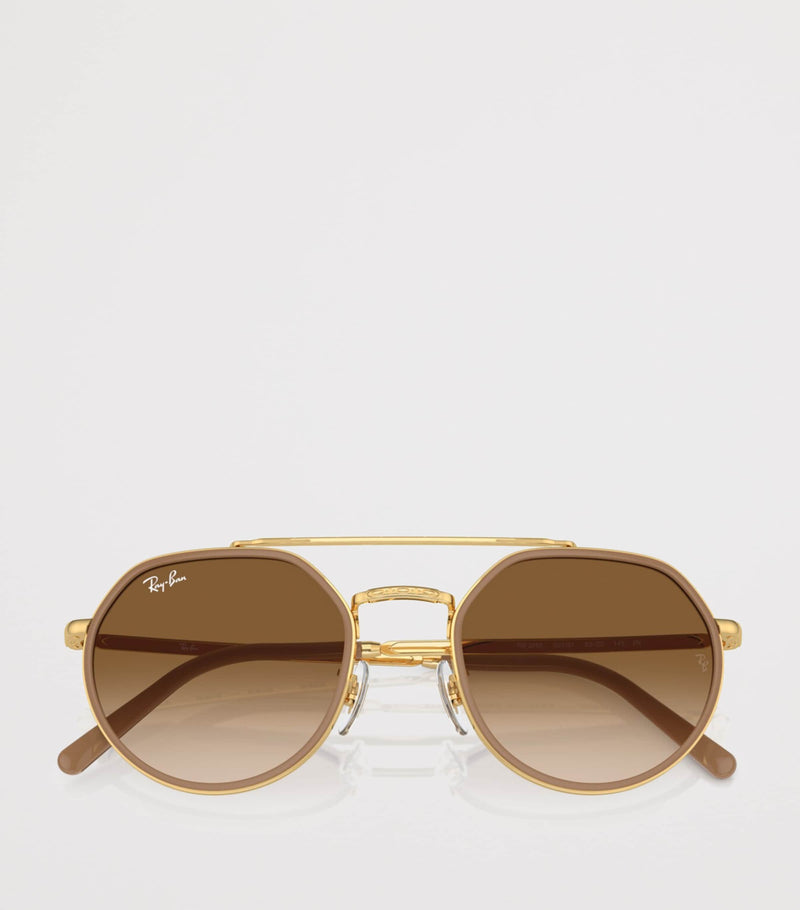 Ray-Ban metal irregular sunglasses with metallic brow bar, UK version