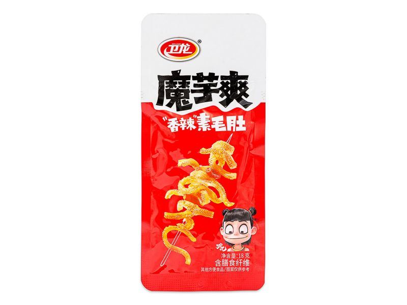 Weilong konjac strips hot and spicy snack, UK version