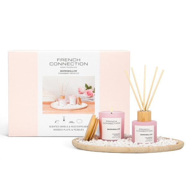 French Connection marshmallow diffuser and candle set 100ml 130g, UK version