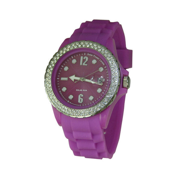 Lifemax solar sports watch in pink, 30m waterproof - British product