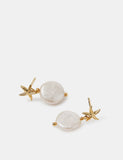 Accessorize 14ct gold plated pearl drop earrings, imported from the UK