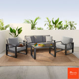 Agio Turin 4 Piece Deep Seating Patio Set Grey - British product
