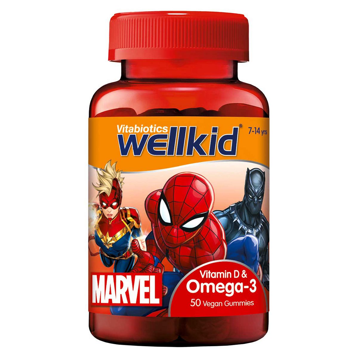 Vitabiotics WellKid Marvel Vitamin D & Omega-3 50 Vegan Soft Jellies Vitamins, Minerals & Supplements Boots   