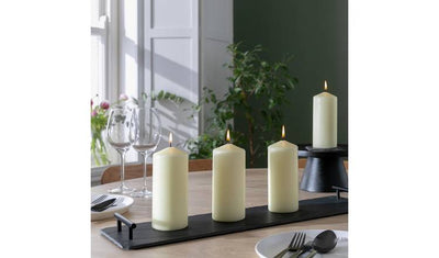 Argos Habitat Pack of 4 Unscented Pillar Candle Set 15.8cm Height- Buy online at McGrocer